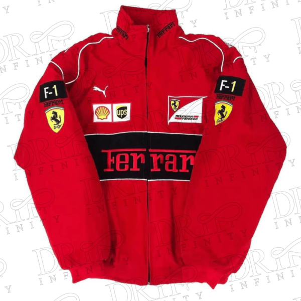 DRIP INFINITY: Ferrari Nascar F1 Racing Red Vintage Bomber Jacket