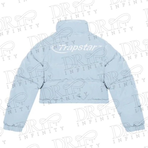 DRIP INFINITY: Women’s Ice Blue Trapstar Hyperdrive Puffer Jacket (Back)