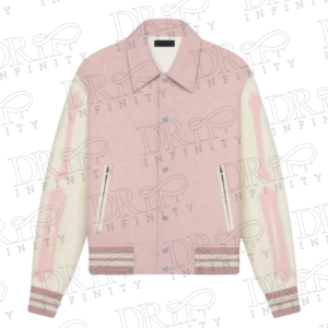 DRIP INFINITY: Men's Pink Bones Varsity Jacket 