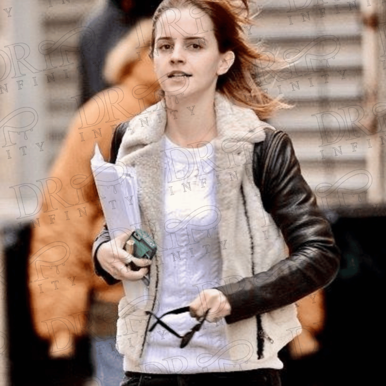 DRIP INFINITY: Emma Watson Shearling Leather Jacket