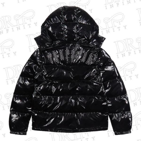 DRIP INFINITY: Trapstar Shiny Black Irongate Detachable Hooded Puffer Jacket (Back)