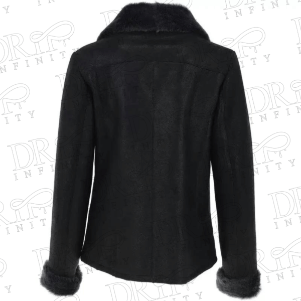 DRIP INFINITY: Women's Aviator Shearling Leather Jacket (Back)
