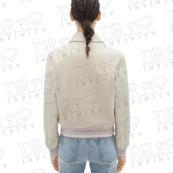 DRIP INFINITY: Women's Cream Bones Varsity Jacket (Back)