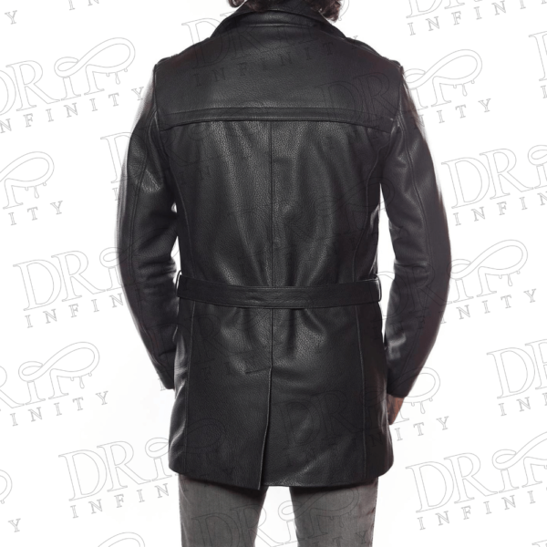 DRIP INFINITY: Bono Black Leather Coat (Back)