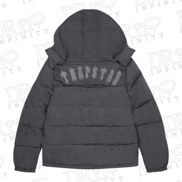 DRIP INFINITY: Trapstar Stone Grey Irongate Detachable Hooded Puffer Jacket (Back)