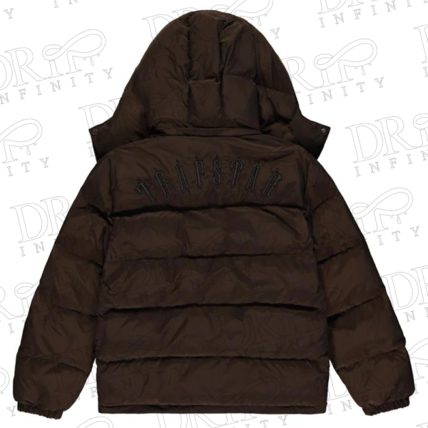 DRIP INFINITY: Trapstar Brown Irongate Detachable Hooded Puffer Jacket (Back)