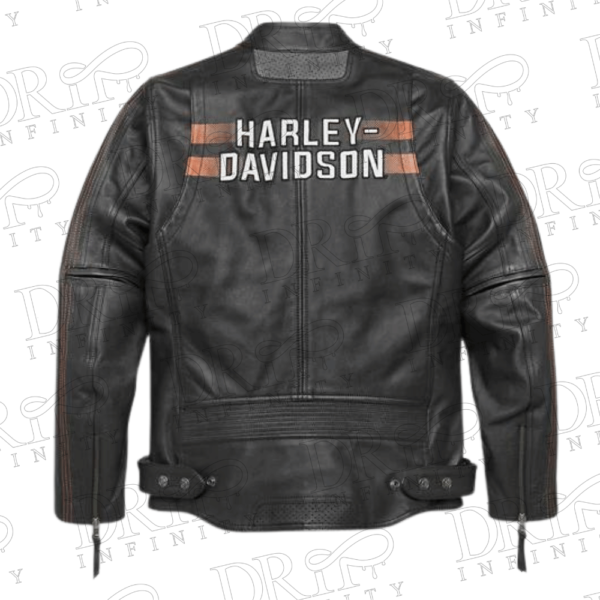DRIP INFINITY: Harley Davidson Writ Motorcycle Leather Jacket (Back)