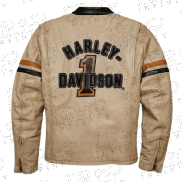 DRIP INFINITY: Harley Davidson Racing Mid-Weight Color blocked Leather Jacket (Back)