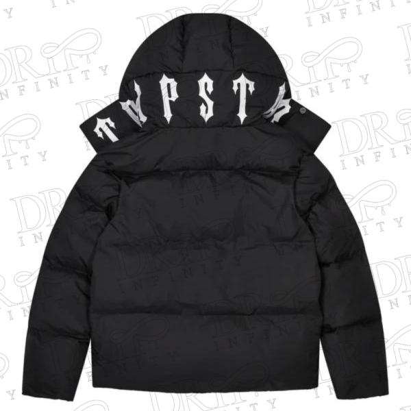 DRIP INFINITY: Trapstar Black Irongate Collar Puffer Jacket (Back)