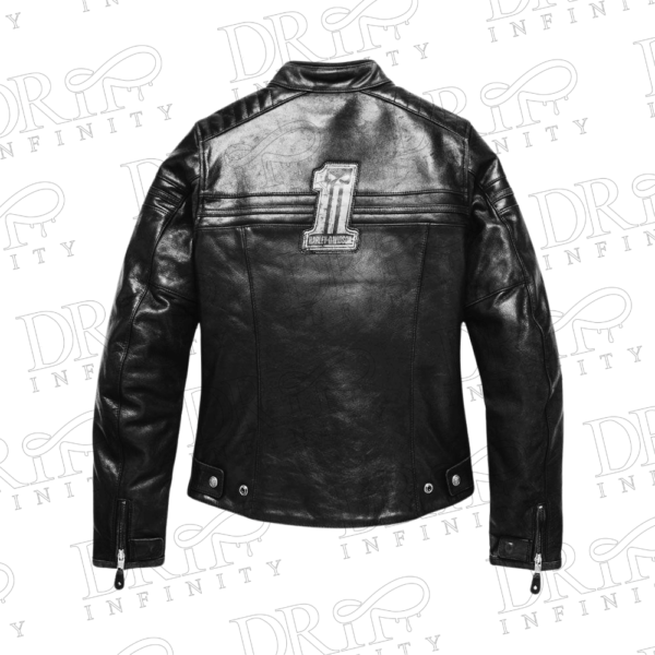 DRIP INFINITY: Harley Davidson Women's Skull Leather Jacket (Back)
