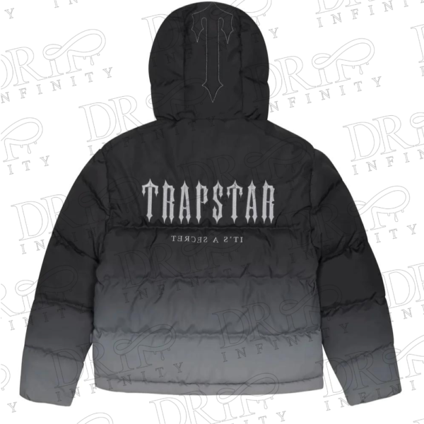 DRIP INFINITY: Trapstar Black & Grey Irongate Hooded Puffer 2.0 Jacket (Back)