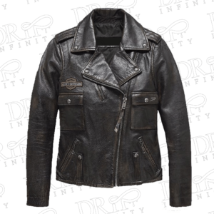 DRIP INFINITY: Women’s Harley Davidson Distressed Leather Jacket
