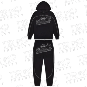 DRIP INFINITY: Men's Black Shooters Arch Panel Hooded Tracksuit