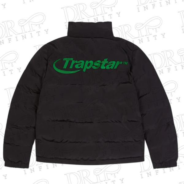 DRIP INFINITY: Trapstar Hyperdrive Puffer Jacket (Black/Green)(Back)