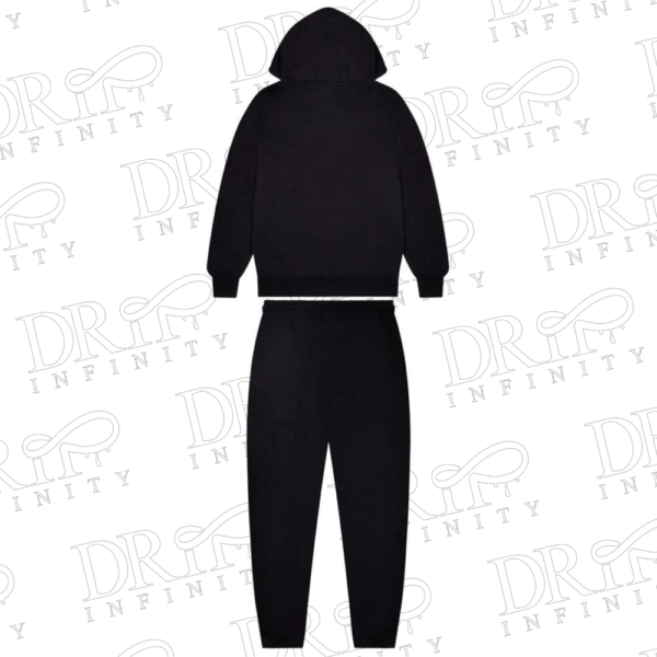 DRIP INFINITY: Men's Black Hyperdrive Embroidered Tracksuit (Back)