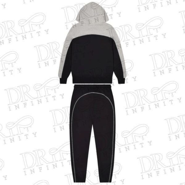 Drip Infinity: Men's Black & Grey Irongate Chenille Arch Hooded Tracksuit (Back)