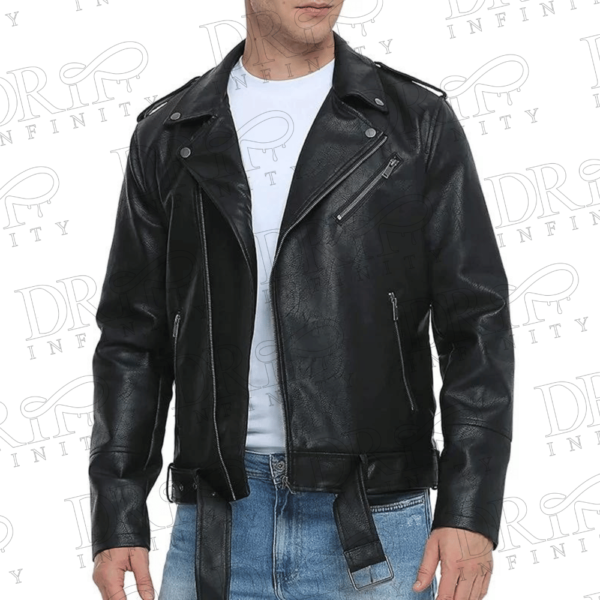 DRIP INFINITY: Men’s Asymmetric Motorcycle Leather Jacket