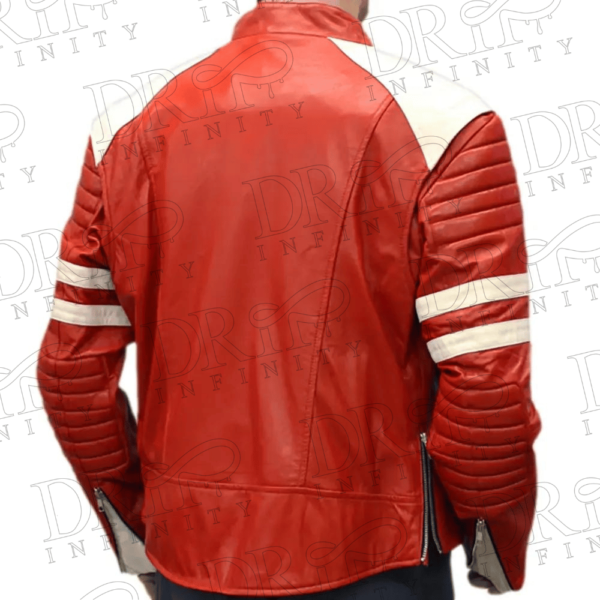 DRIP INFINITY: Fight Club Brad Pitt Leather Jacket (Back)