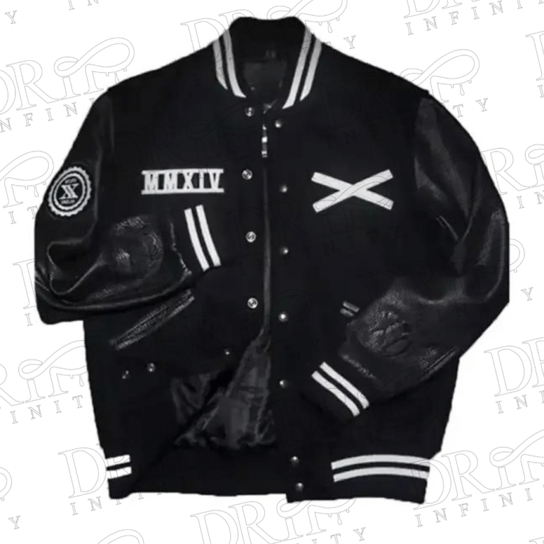 DRIP INFINITY: The Weekend XO Tour Black Varsity Jacket (Back)