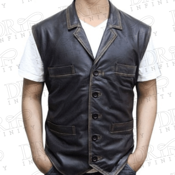 DRIP INFINITY: Hell On Wheels Anson Mount Distressed Brown Leather Vest