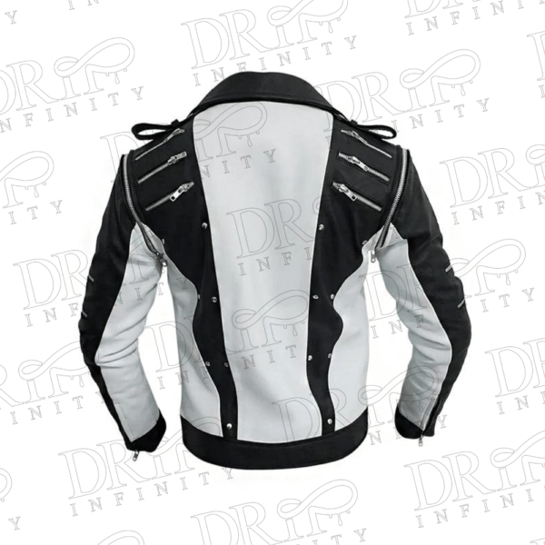 Michael Jackson Black & White Pepsi Leather Jacket (Back)