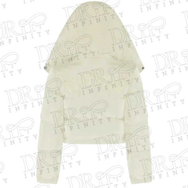 DRIP INFINITY: Women's Cream Trapstar Irongate Hooded Puffer Jacket (Back)
