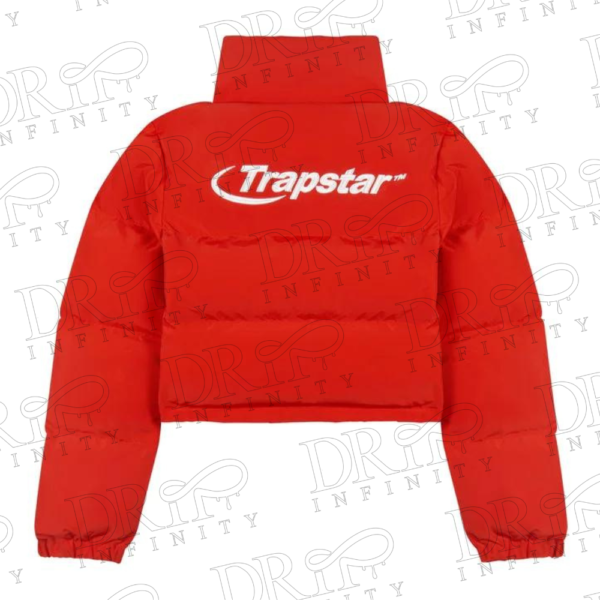 DRIP INFINITY: Women’s Red Trapstar Hyperdrive Puffer Jacket (Back)