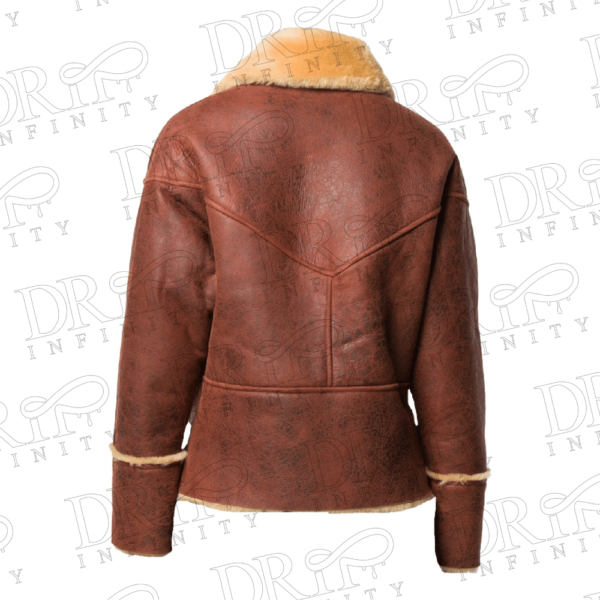 DRIP INFINITY: Women's Brown Shearling Fur Leather Jacket (Back)