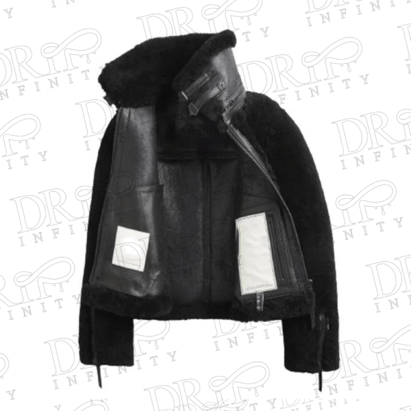 DRIP INFINITY: Women's Black Shearling Leather Jacket