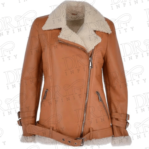 DRIP INFINITY: Women's Pilot Side Zip Leather Jacket