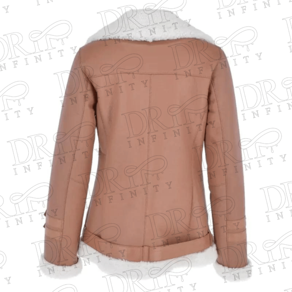 DRIP INFINITY: Women's Light Brown Shearling Pilot Leather Jacket (Back)