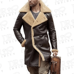 DRIP INFINITY: Men's Shearling Brown B3 Fur Coat 