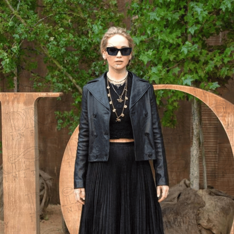 DRIP INFINITY: Jennifer Lawrence Black Leather Jacket
