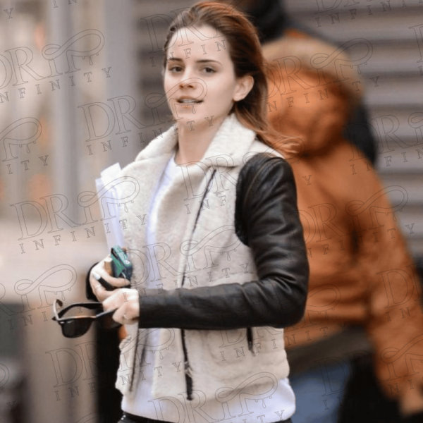 DRIP INFINITY: Emma Watson Shearling Leather Jacket