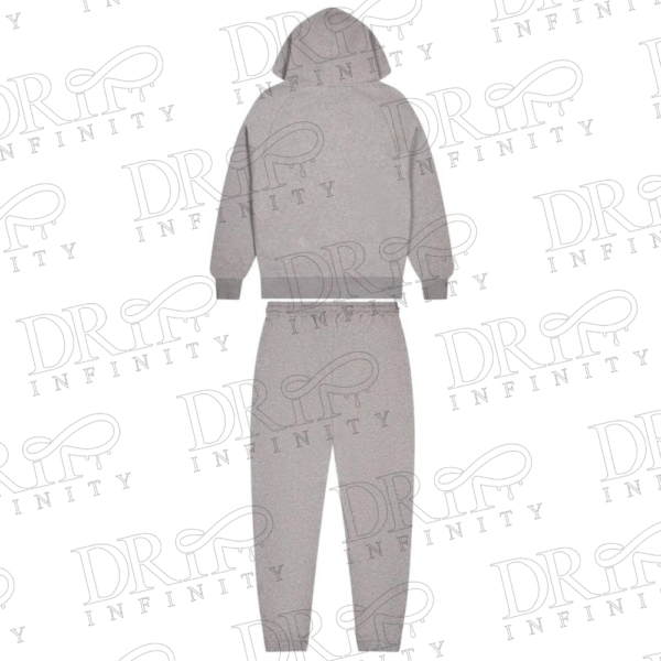 DRIP INFINITY: Men's Grey & Red Arch Shooters Hoodie Tracksuit (Back)