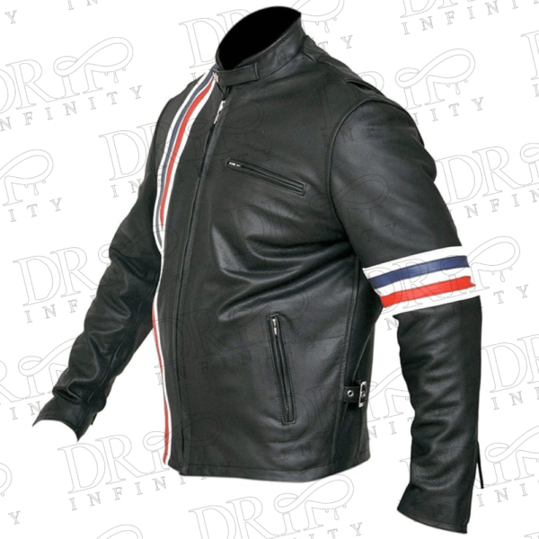 DRIP INFINITY: Men’s Vintage Cafe Racer American Star USA Flag Biker Leather Jacket