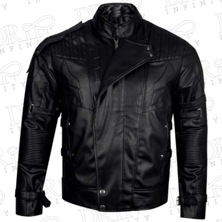 DRIP INFINITY: Guardians of The Galaxy Vol.2 Star Lord Chris Pratt Black Leather Jacket