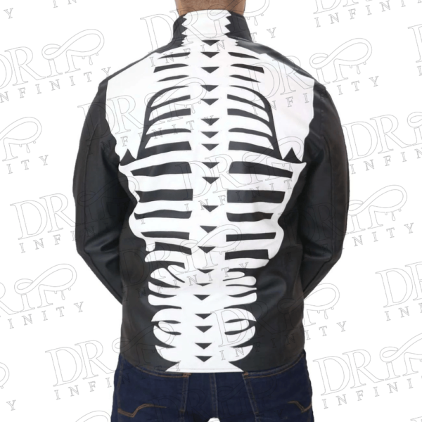 DRIP INFINITY: Men's Skeleton Leather Jacket (Back)