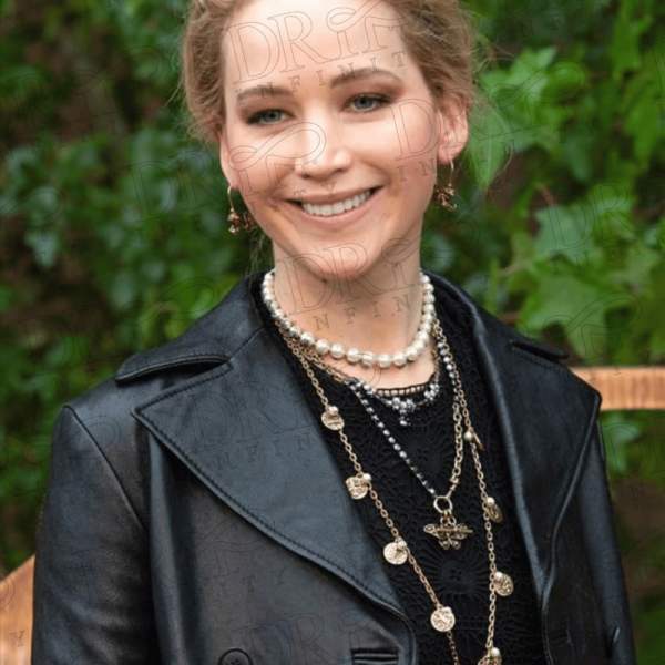 DRIP INFINITY: Jennifer Lawrence Black Leather Jacket