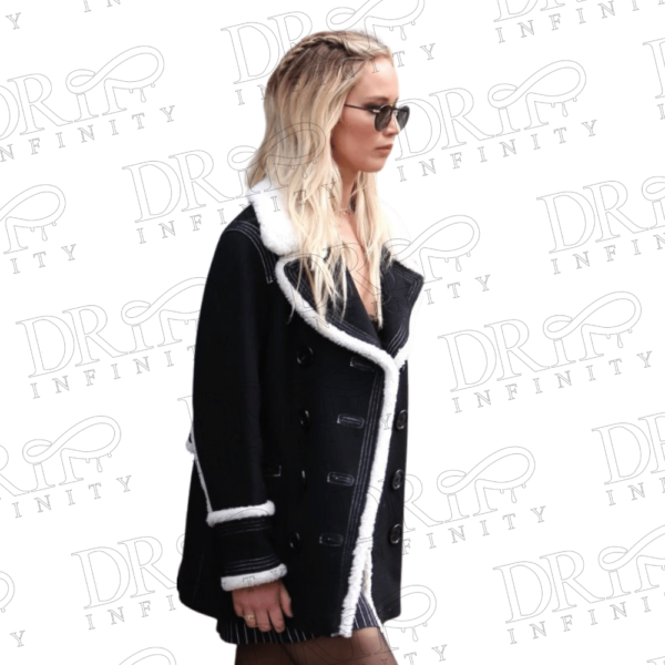 DRIP INFINITY: Jennifer Lawrence Wool Blend Leather Shearling Coat