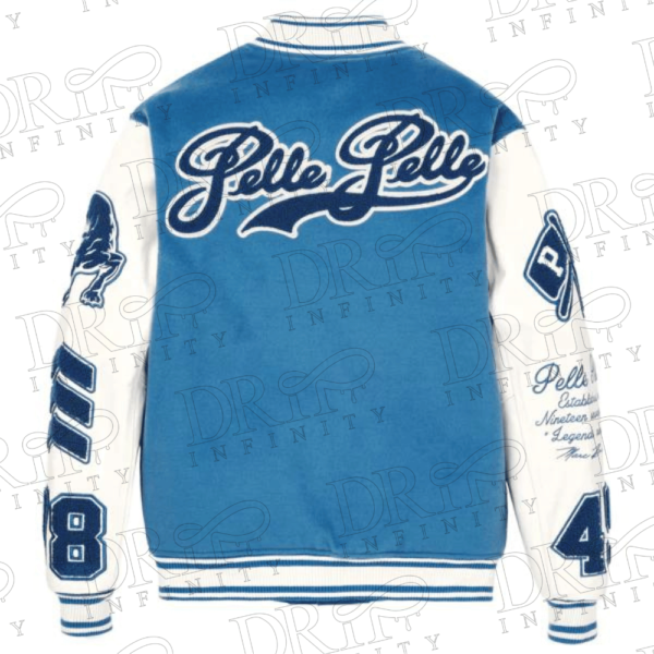 DRIP INFINITY: Pelle Pelle World Famous Royal Blue Varsity Jacket (Back)