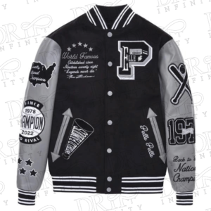 DRIP INFINITY: Pelle Pelle World Famous Black Varsity Jacket