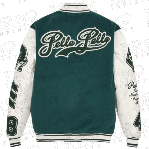 DRIP INFINITY: Pelle Pelle World Famous Green Varsity Jacket (Back)