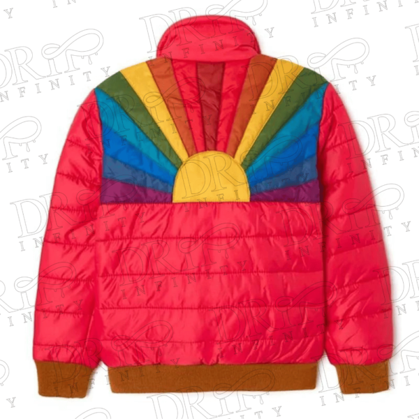 DRIP INFINITY: Women’s Rainbow Sunburst Bomber Puffer Jacket (Back)