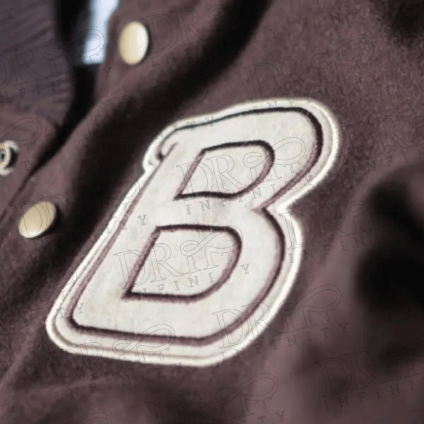DRIP INFINITY: Men's Hotline Miami Flight Brown Varsity Jacket