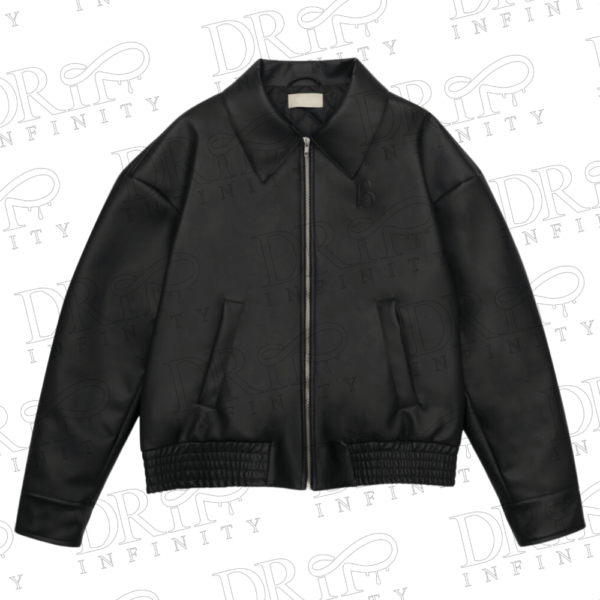 DRIP INFINITY: Men’s Cropped Leather Bomber Jacket