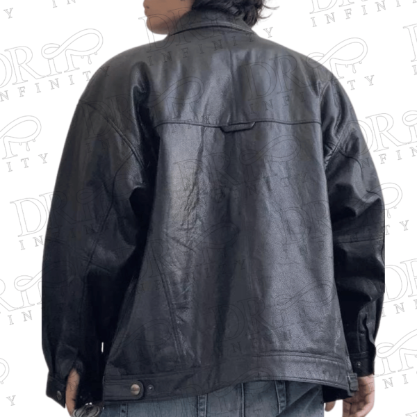 DRIP INFINITY: Men’s Vintage Genuine Leather Bomber Jacket (Back)