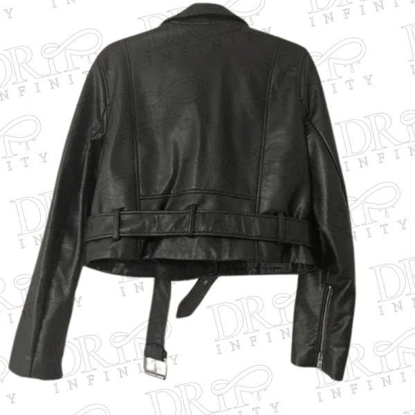 DRIP INFINITY: Women's Biker Crop Leather Jacket DRIP INFINITY: Women's Biker Crop Leather Jacket (Back)