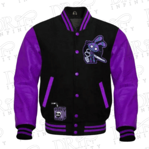 DRIP INFINITY: Women's Halloween Purple & Black Varsity Jacket (Limited Edition )