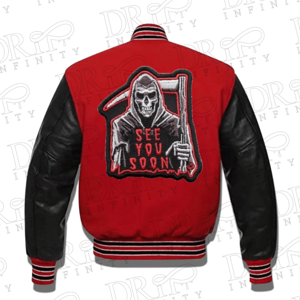 DRIP INFINITY: Halloween Black & Red Varsity Jacket (Limited Edition )